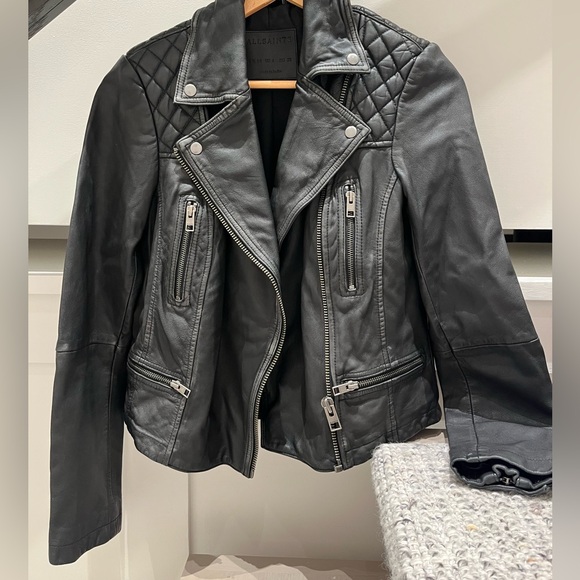 ALL SAINTS Cargo Leather Biker Jacket - Picture 6 of 6